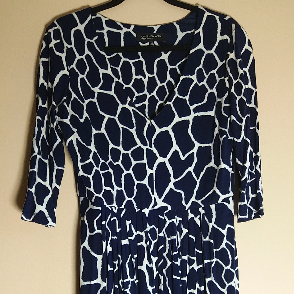 Jones New York Navy and White Dress